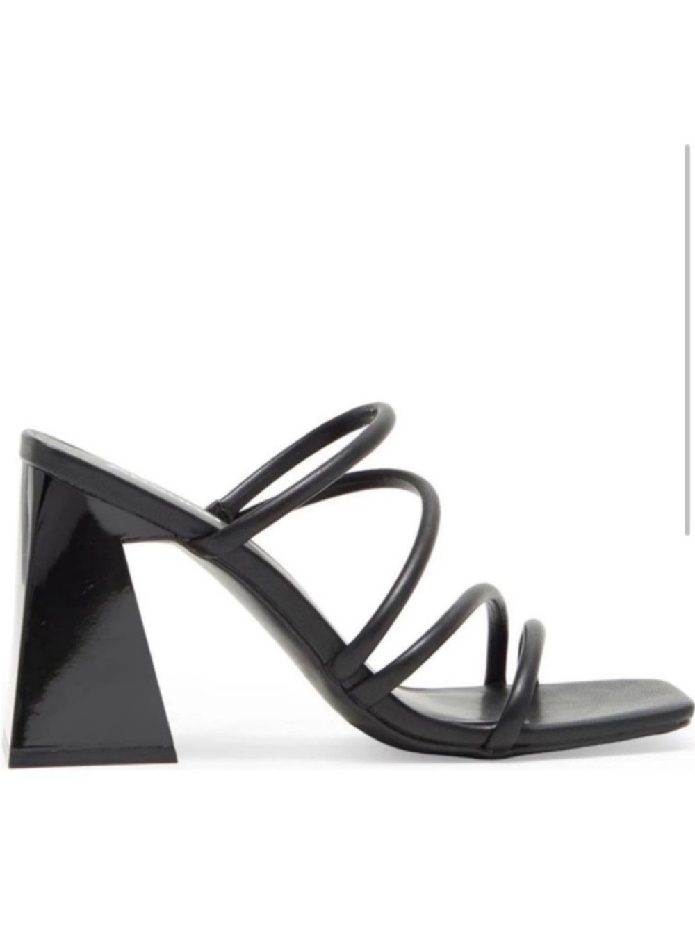 ABOUND Austyn Square Toe Strappy Black Sandal Sculptural Heel Size 10 NWOT